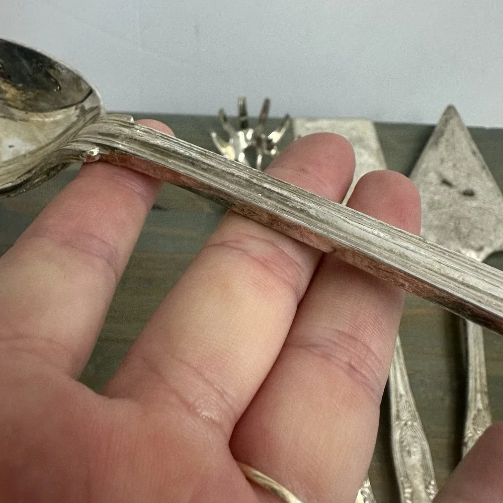 Lot 6 Vintage Silver Plate International Silver Co + Misc Cake Server Spoon Fork